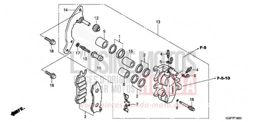 FRONT BRAKE CALIPER NSC50T2E de 2014
